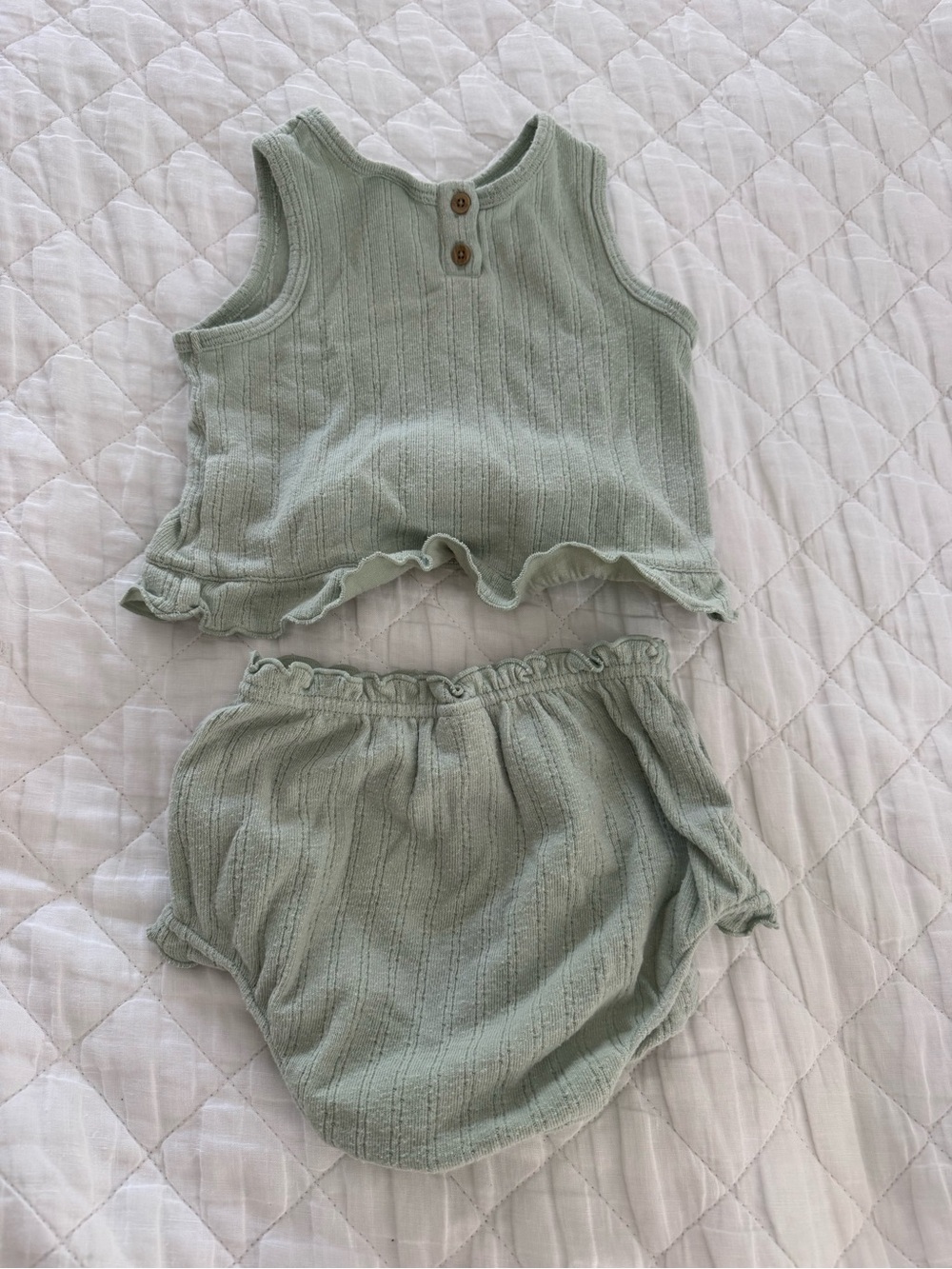 cloud island Sage Ribbed Tank Top & Ruffle Bloomers Set - Picture 4 of 4